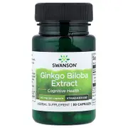 Swanson, Ginkgo Biloba Extract, Standardized, 60 mg, 30 Capsules