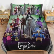 a1295 Corpse Bride Duvet Cover Set, 3 Piece Bedding Set 86x70" Double Sided Printing Decorative Comforter Cover Set (1 Duvet Cover + 2 Pillow Shams)