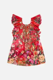 KIDS FRILL SLEEVE TOP 12-14 SWEET HOME ALEXANDRIA