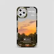 INS Sunset Moon Snow Mountain Phone Case for iPhone 14 13 12 11 Pro Max XS Max XR X 11 Camera Protection Soft Cover for iPhone,PC6821T2,for iPhone 14Plus