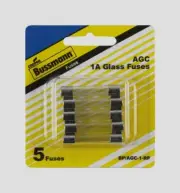 5pk Bussmann Buss Fuses BP/AGC-1-RP, 1 Amp AGC Glass Fuse Mini Automotive NEW!!!