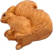 Hohopeti Wood Carving Squirrel Ornaments Accessories Hamsters Handmade Decorations Artificial Decoration Display Hangers Pet Parrot Hemming Decoration Home Decoration Light Brown Wooden