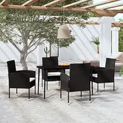 Generic 5 Piece Garden Dining Set Black,3099621