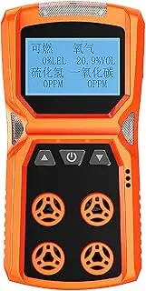 Multi Gas Detector, Gas Meter, O2 H2S CO LEL 4 in 1 Oxygen Hydrogen Sulfide Carbon Monoxide Combustible Gas Leak Detector, for Home, Office, Car, Hospital, School