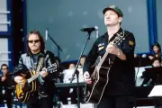 Jimmy Page during Net Aid October 9 1999 at Giants Stadium in Mead- Old Photo 5