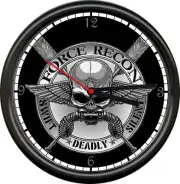 US Marine Corp Recon Team Reconnaissance USMC Military Service Sign Wall Clock