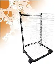 Classroom Art Drying Rack,Single Sided Painting Art Storage Rack,20 Shelves Drying Rack on Wheels,Suitable for Engineering Drawings Paintings