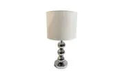 Beth Table Lamp - Silver Base with White Lamp Shade