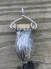 Cauldron of Heart's Desire Pendant solid .925 Sterling Silver Magic Vessel USA