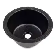 Monarch Abode Drop-in Bar Sink 12" Round 12-Gauge Stainless Steel Matte Black