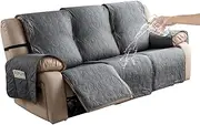 Genina Couch Covers for 3 Cushion 100% Waterproof Couch Sofa Reclining Sofa Covers 3 seat Couch Covers for Reclining couches Furniture Protector for Dog (Dark Gray, 3 Seater)