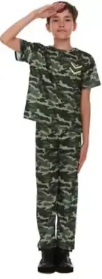 Camo Army Soldier Child Large Costume Camouflage Boys Halloween