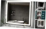 LED Mirror for Bathroom 36"x 40" with Frontlit and Backlit, Anti-Fog Mirror