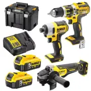 DeWalt DCK316P2T-XE 18V 5.0Ah XR Li-Ion Brushless, Drill, Driver, Grinder