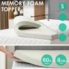 Bamboo Cover Memory Foam Mattress Topper Underlay 8CM Pad Mat - Single