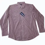 Wrangler Men's Long Sleeve Plaid Snap Button Up Western Shirt