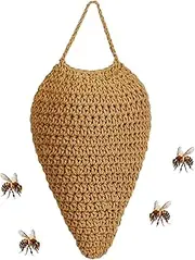Artificial Beehive - Woven Crochet Washing Nest Bait, Fake Wasp Nest | Hangable Dayer Hornets Decoration, Hanging Fake Wasp Nest, Crochet Wash Bait Outdoor for Outdoor Garden Ga