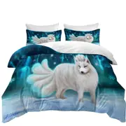 Beautiful White Snow Arctic Fox Quilt Cover