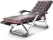 Zero Gravity Lounge Chair, Zero Gravity Chair Adjustable Folding Camping Chair, Reclining Beach Bed Chaise Lounge Chair with Plush Cotton Pad, 15-Speed Adjustment Lounge Chair (Color : Grape Purple)