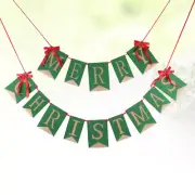 Christmas Bunting Banner Holiday Burlap Banner Holiday Bunting Xmas Bunting Flag