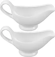 LOPUNER 2pcs Sauce Cup Milk Gravy Boats Gravy Container Condiment Bowl Gravy Cup Sauce Dispenser Gravy Dispenser Gravy Serving Boat Sauce Pitchers Ceramic Gravy Boat Ceramics White