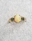 Ethiopian Welo Opal & Chrome Diopside Solitaire Zircon Ring