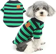 Zunea Dog Shirts for Small Dogs Girl Boy Summer Puppy Clothes T Shirt Fashion Striped Tee Shirt Soft Breathable Short Sleeve Basic Shirt Pet Toy Poodle Chihuahua Yorkie Apparel Green M