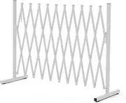 330CM Expandable Dog Gate, Metal Dog Fence Pet Barrier, Baby Gate No Drill Garden Foldable Portable Pet Gate for Stairways, Backyards, Kitchens and Doorways,White