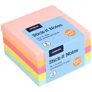 J.Burrows Stick-It Notes 76x76mm Sunset 5 Pack