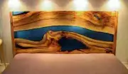 Epoxy Resin Wood Headboard, Epoxy River Headboard, Queen Headboard,Bedroom Board