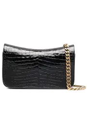 Saint Laurent Elise Shoulder Bag in Alligator-embossed Patent Leather