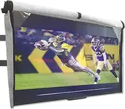Outdoor TV Cover 70-75 inch - WITH FRONT FLAP - Weatherproof, Waterproof protection, Soft Interior, With Bottom cover - Gray