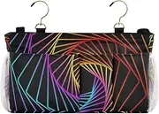 Amooorous Bedside Caddies Bedside Storage Bag Hanging Organizer for Bed Rails Colorful Spiral Texture