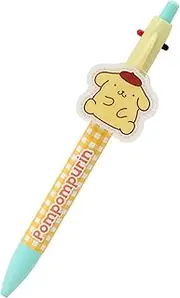 Sanrio 642142 2-Color Ballpoint Pen & Mechanical Pencil Pompompurin PMMA Ballpoint Pen Ink Color: Black, Red, Retractable with Mascot Clip