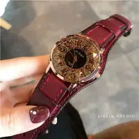 在飛比找樂天市場購物網優惠-正品進口機芯復古個性情侶表真皮牛皮手錶簡約大數字大表盤手錶