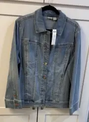 CHICOS Classic Jean Jacket Size 3 (US 16-18) NWT