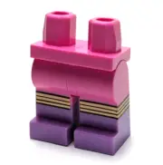 Lego - Minifigure Legs - Pink, Purple, Gold Stripes