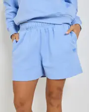 [Champion] Champion Women's Rochester Base Shorts in Pewter Blue Size Small S Pewter Blue
