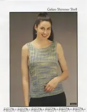 Fiesta Knitting Pattern - Gelato Shimmer Shell - Women 32"-44"