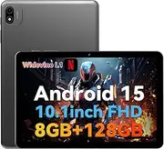 Headwolf Android 15 Tablet 10 inch Tablets, WPad6 Octa Core FHD 1920 * 1200 Display Android Tablet, 8GB RAM + 128GB ROM, Widevine L1 Support, 6000mAh, WiFi Tablet PC