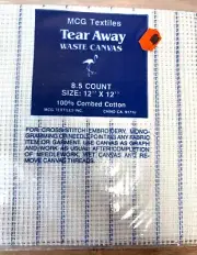 Tear Away Waste Canvas 12" X 12" 8.5 Count 100% Combed Cotton For Cross-Stitch &