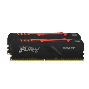 【Kingston 金士頓】FURY Beast RGB DDR4 3600 32GB (16GB x2) PC 記憶體 黑 (KF436C18BB2AK2/32) *超頻