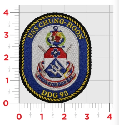 NAVY USS CHUNG HOON DDG-93 EMBROIDERED PATCH WITH HOOK & LOOP
