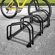 Monvelo 3 Bike Rack Stand Cycling Portable Floor Type Parking, Road Bikes Holder, Garage Park Tool Cycling Equipment Indoor & Outdoor Storage Steel Construction, Black