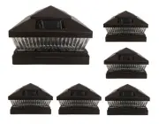 6 pcs 5x5 6x6 Brown Garden Solar Fence Post Cap Light 5 LED Bulb 78Lumens