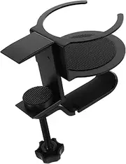 COMNESTBI Headphone Hanger Rotating Cup Holder Under Desk Clamp for Headset Storage Minimalist Design Space Saving Headphone Stand Compatible with All Headphones