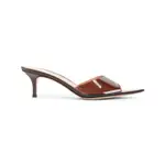 [Gianvito Rossi] Gianvito Rossi-Brown Elle 55 Patent Leather Mules-Donna 36 IT