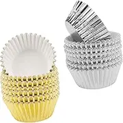 Zerodeko 200 PC Thicken Aluminum Foil Muffin Cups Silver Baking Liners for Cupcake Wrapping Elegant Dessert Holders for Weddings Birthdays and Celebrations