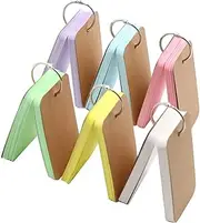 Blank Flash Cards with Rings, 6 Pack Mini Index Cards Multicolor Note Cards/Study Cards/Memo Scratch/Bookmark/DIY Greeting Card