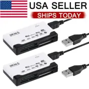 2x USB 2.0 Memory Card Reader Adapter Support TF CF SD Mini SD MMC MS XD T-Flash